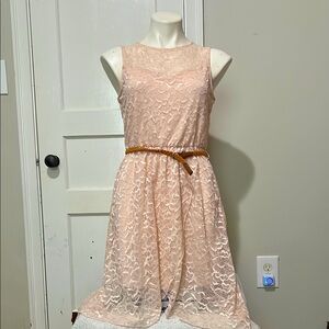 Pre Owned As U Wish Soft Pink Lace Woman Dress size S